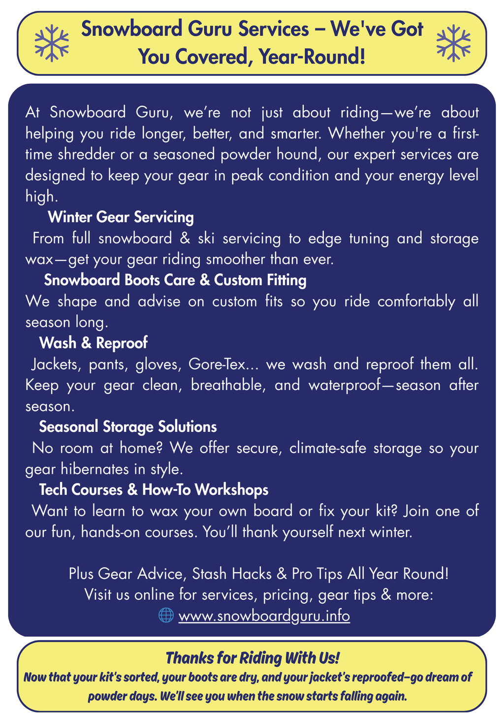 END OF SEASON GEAR STORAGE TIPS E-Book