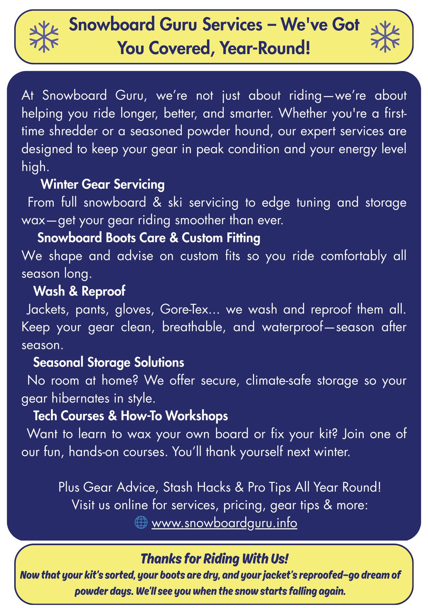 END OF SEASON GEAR STORAGE TIPS E-Book